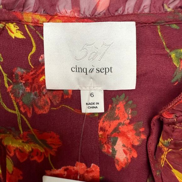 CINQ A SEPT Robin Floral Print Long Sleeve Minidress - Picture 11 of 11